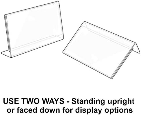 Azar Displays 112719 10" W x 8" H Horizontal L-Shaped Sign Holder-10pk
