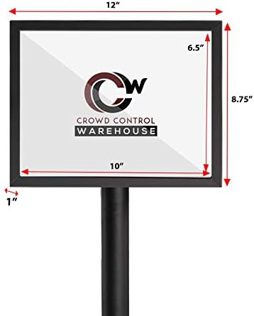 CCW 8.5 X 11 Inch Horizontal Pedestal Floor Sign Frame, Polished Brass