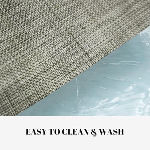 Placemats Set of 4 Vinyl/Plastic Woven Place Mats for Kitchen Table Indoor/Outdoor Washable Placemat Wipeable Dining Table Mats (Brown,4)