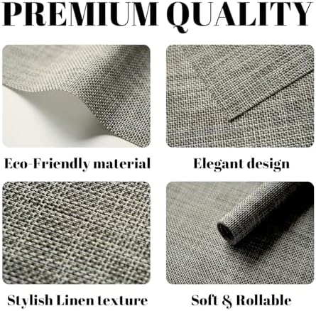 Placemats Set of 6 Vinyl/Plastic Woven Place Mats for Kitchen Table Indoor/Outdoor Washable Placemat Wipeable Dining Table Mats (Brown,6)