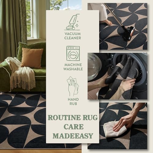 Lahome Semi Circle Easy Jute Kitchen Runner Rug, 2x6 Non Slip Runner Rug