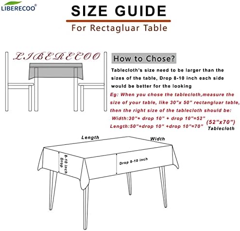 LIBERECOO Vinyl Tablecloth with Flannel Backing, 60 x 102 Lemon Stain-Resistant Rectangle PVC Flannel Backed Table Cover Waterproof Wipeable for Indoor and Outdoor
